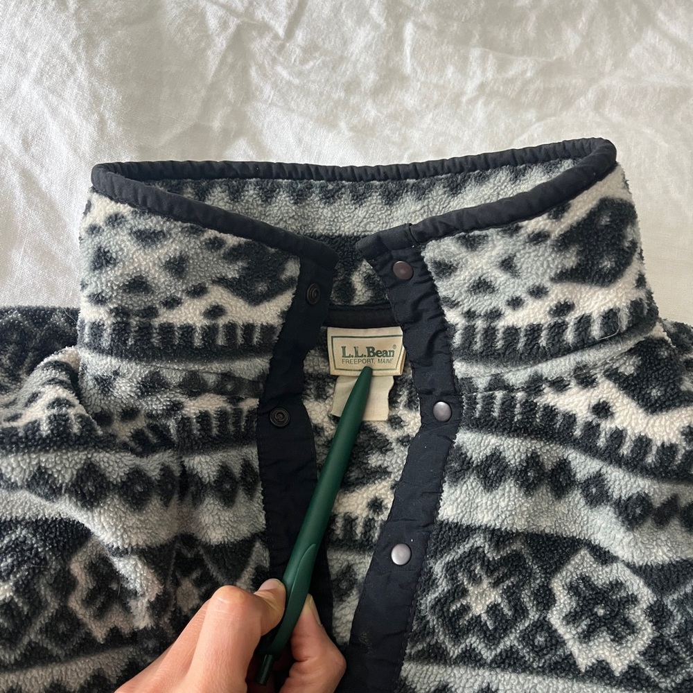 Vintage L.L. Bean patterned fleece